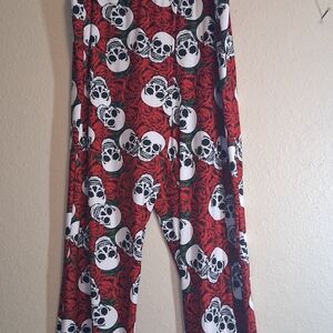 Red Skull and Rose  Mens L Sleep Pants Weekending 260687